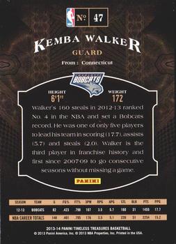 2013-14 Panini Timeless Treasures #47 Kemba Walker Back
