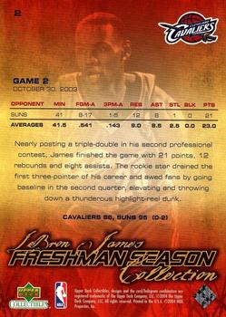 2004 Upper Deck Collectibles LeBron James Freshman Season #2 LeBron James Back
