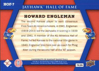 2013 Upper Deck University of Kansas - Jayhawk Hall of Fame #HOF-7 Howard Engleman Back