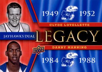 2013 Upper Deck University of Kansas - Jayhawks Legacy Duos #JLD-5 Clyde Lovellette / Danny Manning Front