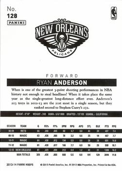 2013-14 Hoops - Red #128 Ryan Anderson Back