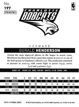 2013-14 Hoops - Gold #197 Gerald Henderson Back