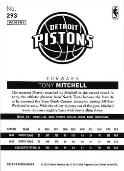 2013-14 Hoops - Gold #293 Tony Mitchell Back