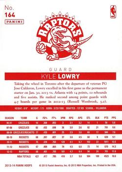 2013-14 Hoops - Red Back #164 Kyle Lowry Back