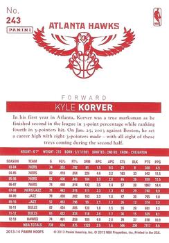 2013-14 Hoops - Red Back #243 Kyle Korver Back