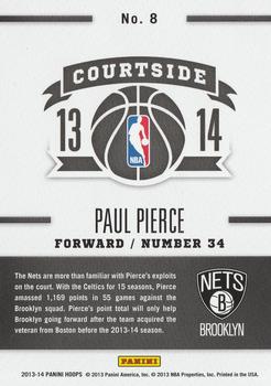 2013-14 Hoops - Courtside #8 Paul Pierce Back