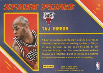 2013-14 Hoops - Spark Plugs #4 Taj Gibson Back