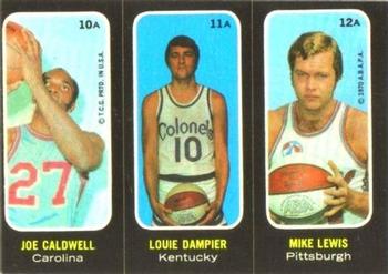 1971-72 Topps - Trios Stickers #10A-11A-12A Joe Caldwell / Louie Dampier / Mike Lewis Front