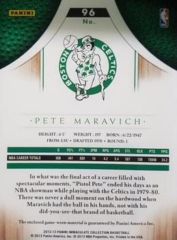 2012-13 Panini Immaculate Collection - Numbers Parallel #96 Pete Maravich Back