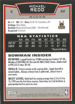 2008-09 Bowman #22 Michael Redd Back