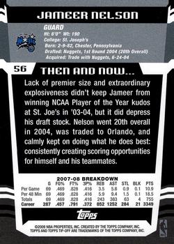 2008-09 Topps Tipoff #56 Jameer Nelson Back