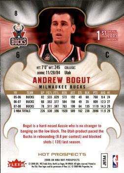 2008-09 Fleer Hot Prospects #8 Andrew Bogut Back