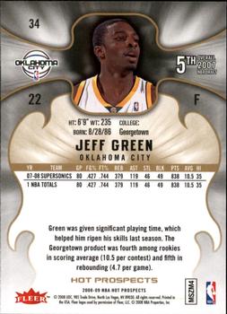 2008-09 Fleer Hot Prospects #34 Jeff Green Back