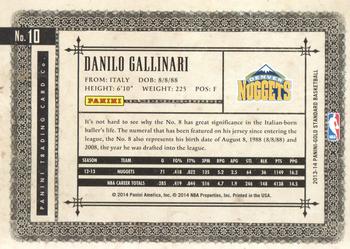 2013-14 Panini Gold Standard #10 Danilo Gallinari Back