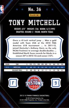 2013-14 Pinnacle #36 Tony Mitchell Back