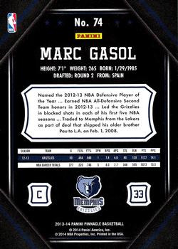 2013-14 Pinnacle #74 Marc Gasol Back