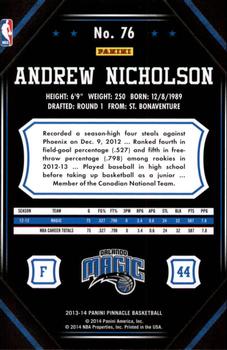 2013-14 Pinnacle #76 Andrew Nicholson Back