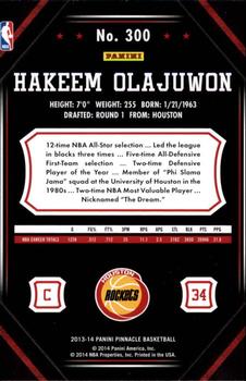2013-14 Pinnacle #300 Hakeem Olajuwon Back