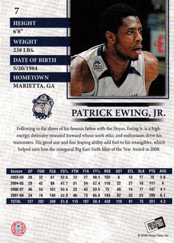2008 Press Pass #7 Patrick Ewing Jr. Back