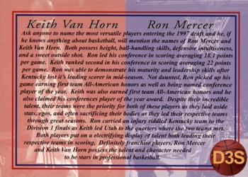 1997 Genuine Article - Double Cards #D3S Ron Mercer / Keith Van Horn Back