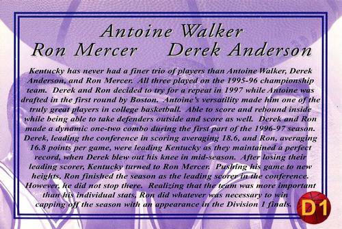 1997 Genuine Article - Jumbos #D1 Ron Mercer / Antoine Walker / Derek Anderson Back