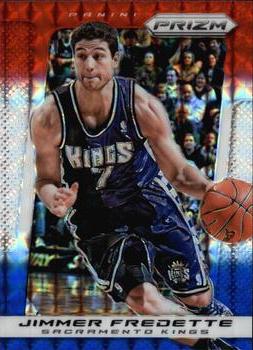 2013-14 Panini Prizm - Prizms Red White and Blue Mosaic #18 Jimmer Fredette Front
