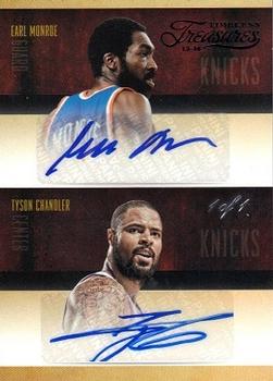 2013-14 Panini Timeless Treasures - Dual Signatures Black #DS-5 Earl Monroe / Tyson Chandler Front