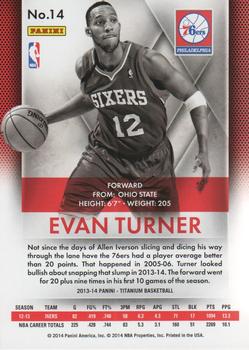 2013-14 Panini Titanium #14 Evan Turner Back