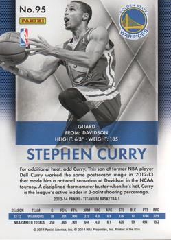 2013-14 Panini Titanium #95 Stephen Curry Back