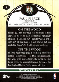 2008-09 Topps Hardwood #1 Paul Pierce Back