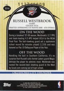 2008-09 Topps Hardwood #104 Russell Westbrook Back