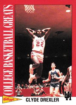 1992 Kellogg's Raisin Bran College Basketball Greats #2 Clyde Drexler Front