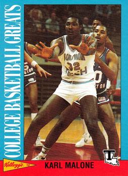 1992 Kellogg's Raisin Bran College Basketball Greats #6 Karl Malone Front