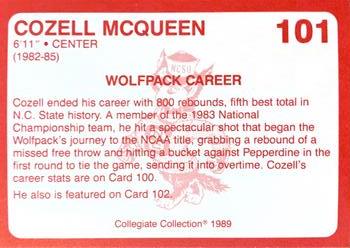 1989 Collegiate Collection North Carolina State's Finest #101b Cozell McQueen Back