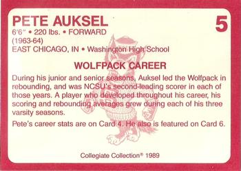1989 Collegiate Collection North Carolina State's Finest #5 Pete Auksel Back