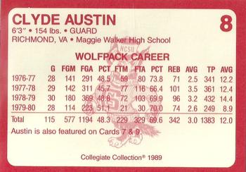 1989 Collegiate Collection North Carolina State's Finest #8 Clyde Austin Back