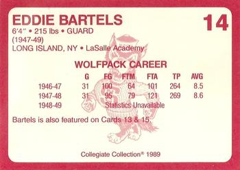 1989 Collegiate Collection North Carolina State's Finest #14 Eddie Bartels Back