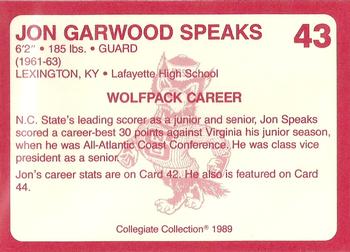 1989 Collegiate Collection North Carolina State's Finest #43 Jon Garwood Speaks Back