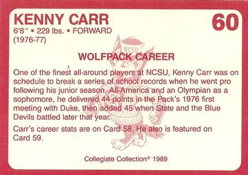 1989 Collegiate Collection North Carolina State's Finest #60 Kenny Carr Back