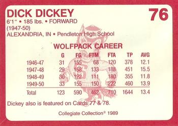 1989 Collegiate Collection North Carolina State's Finest #76 Dick Dickey Back