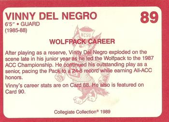 1989 Collegiate Collection North Carolina State's Finest #89 Vinny Del Negro Back