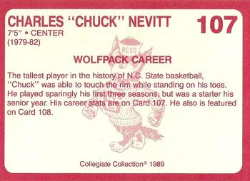 1989 Collegiate Collection North Carolina State's Finest #107 Charles Nevitt Back