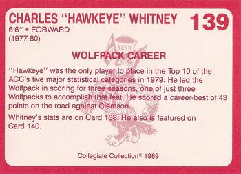 1989 Collegiate Collection North Carolina State's Finest #139 Charles Whitney Back