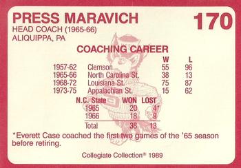 1989 Collegiate Collection North Carolina State's Finest #170 Press Maravich Back