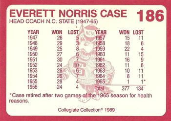 1989 Collegiate Collection North Carolina State's Finest #186 Everett Case Back