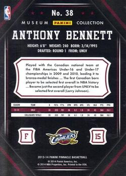 2013-14 Pinnacle - Museum Collection #38 Anthony Bennett Back