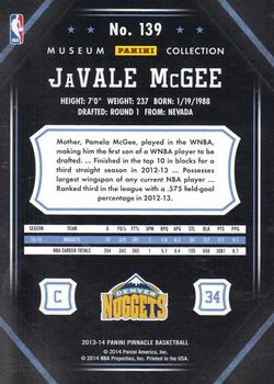 2013-14 Pinnacle - Museum Collection #139 JaVale McGee Back
