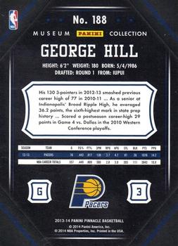 2013-14 Pinnacle - Museum Collection #188 George Hill Back