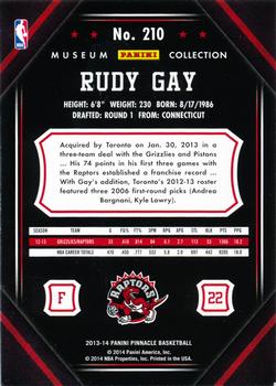 2013-14 Pinnacle - Museum Collection #210 Rudy Gay Back