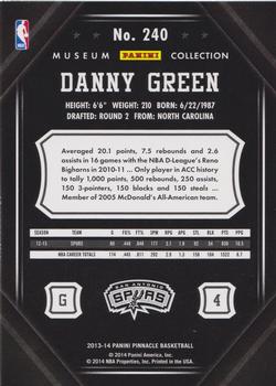 2013-14 Pinnacle - Museum Collection #240 Danny Green Back